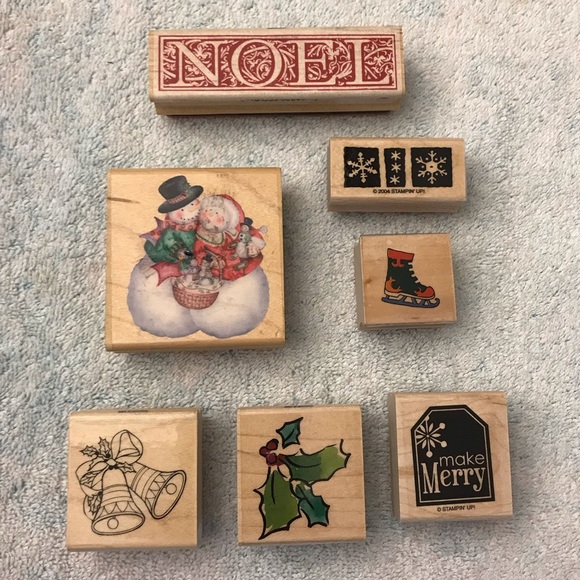 Seven Assorted Winter/Christmas Rubber Stamps - Picture 2 of 4